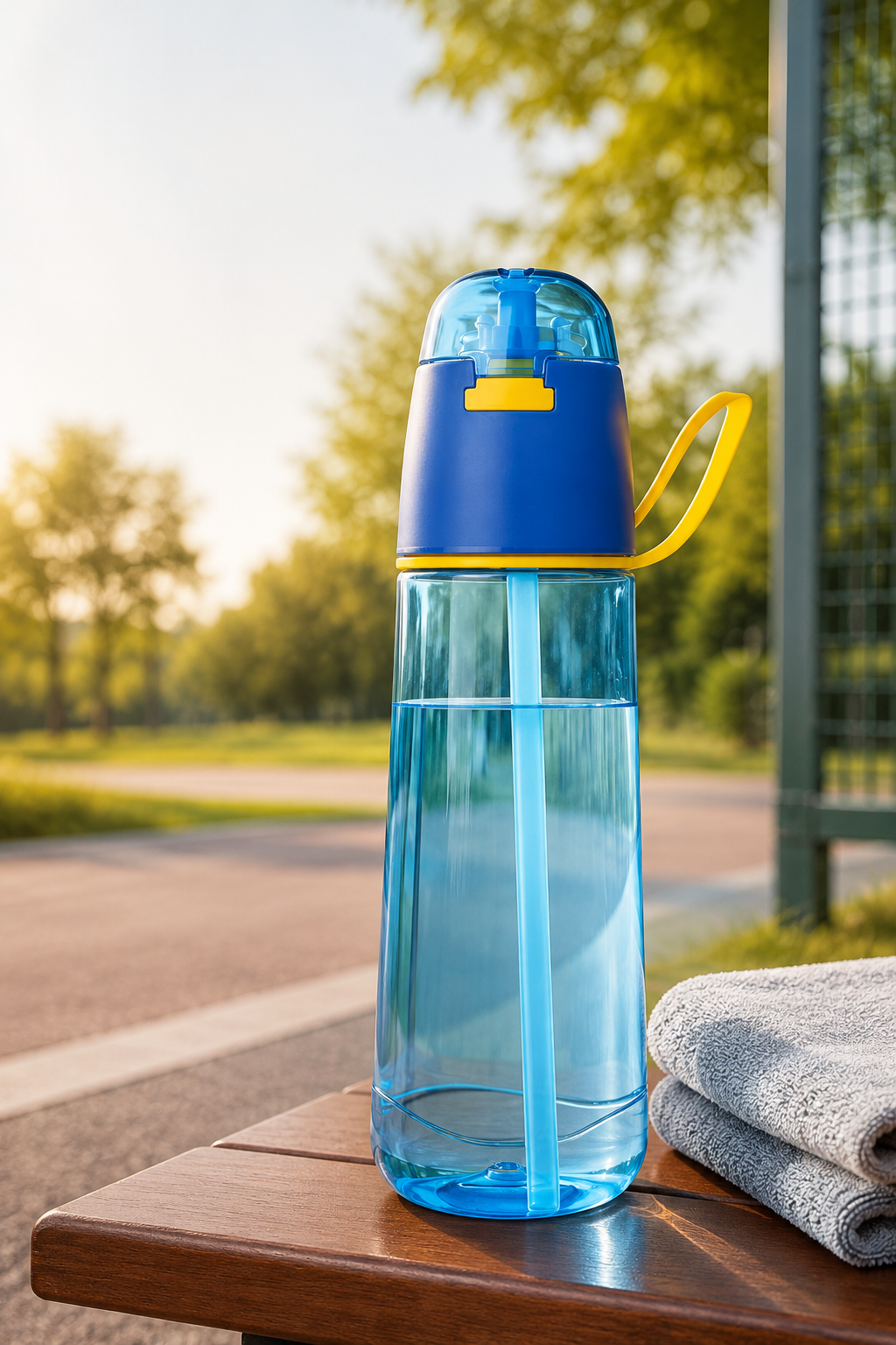 750ml mist spray sports water bottle capacity and active carry visual